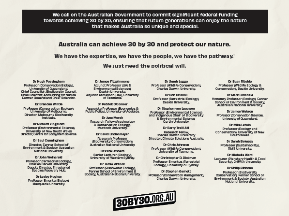 Scientists’ statement on 30 by 30